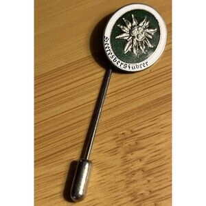 Vintage WWII German enamel stick pin Heeresbergfuhrer Army Mountain Guide Badge